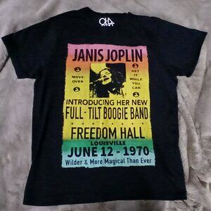 Luxurious feel to this 100% Cotton Janis Joplin 1970-era Concert Graphic T-shirt